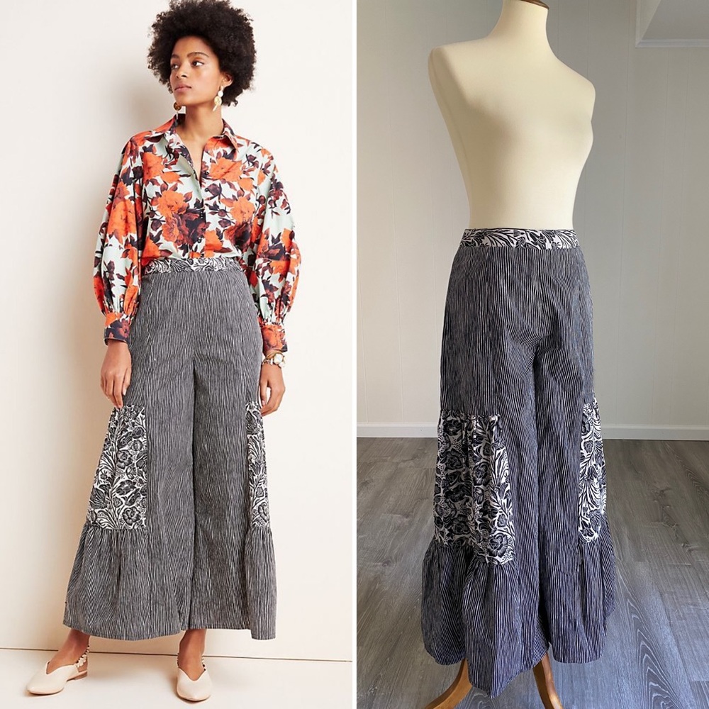 ANTHRO Pilcro Oceana Wide Leg Pants Black Tan